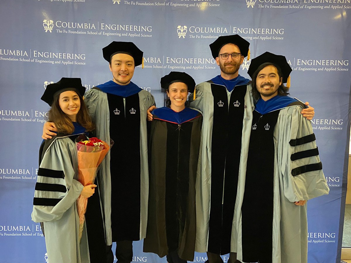 ColumbiaUEIL's tweet image. A huge congratulations to our PhD graduates, Dr. Marilena Karakatsani, Dr. Robin Ji, Dr. Niloufar Saharkhiz, Dr. Grigorios Karageorgos, and Dr. Stephen Lee!! 🎓🦁🎉 We are so proud of you!! #columbiabme #columbiaengineering #classof2022