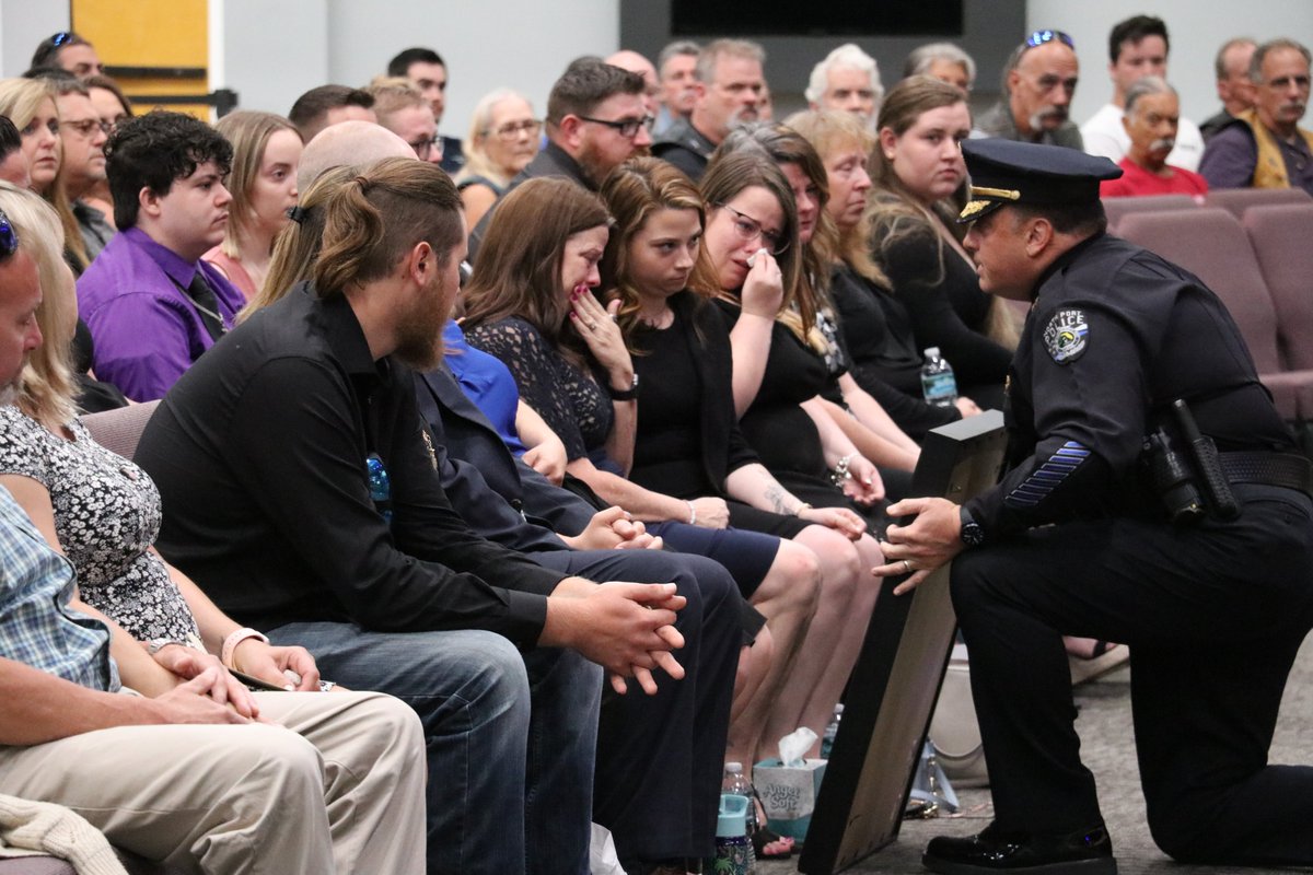 NorthPortPolice's tweet photo. Tuesday, friends, family, and law enforcement across the region gathered to pay final respects to NPPD Chaplain and former Sergeant Michael Saxton. Thank you for everything you have given us. Rest easy brother! https://t.co/CVa1uWn3Pf