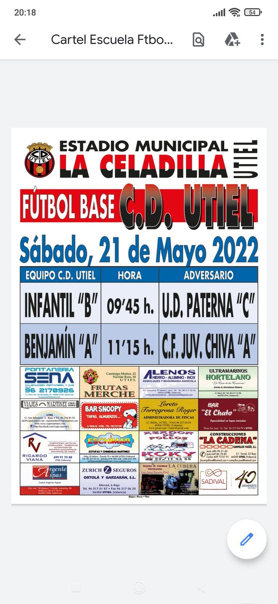 ⚽️PARTIDOS DE ESTE FIN DE SEMANA EN LA CELADILLA⚽️

#123Utiel❤️🖤