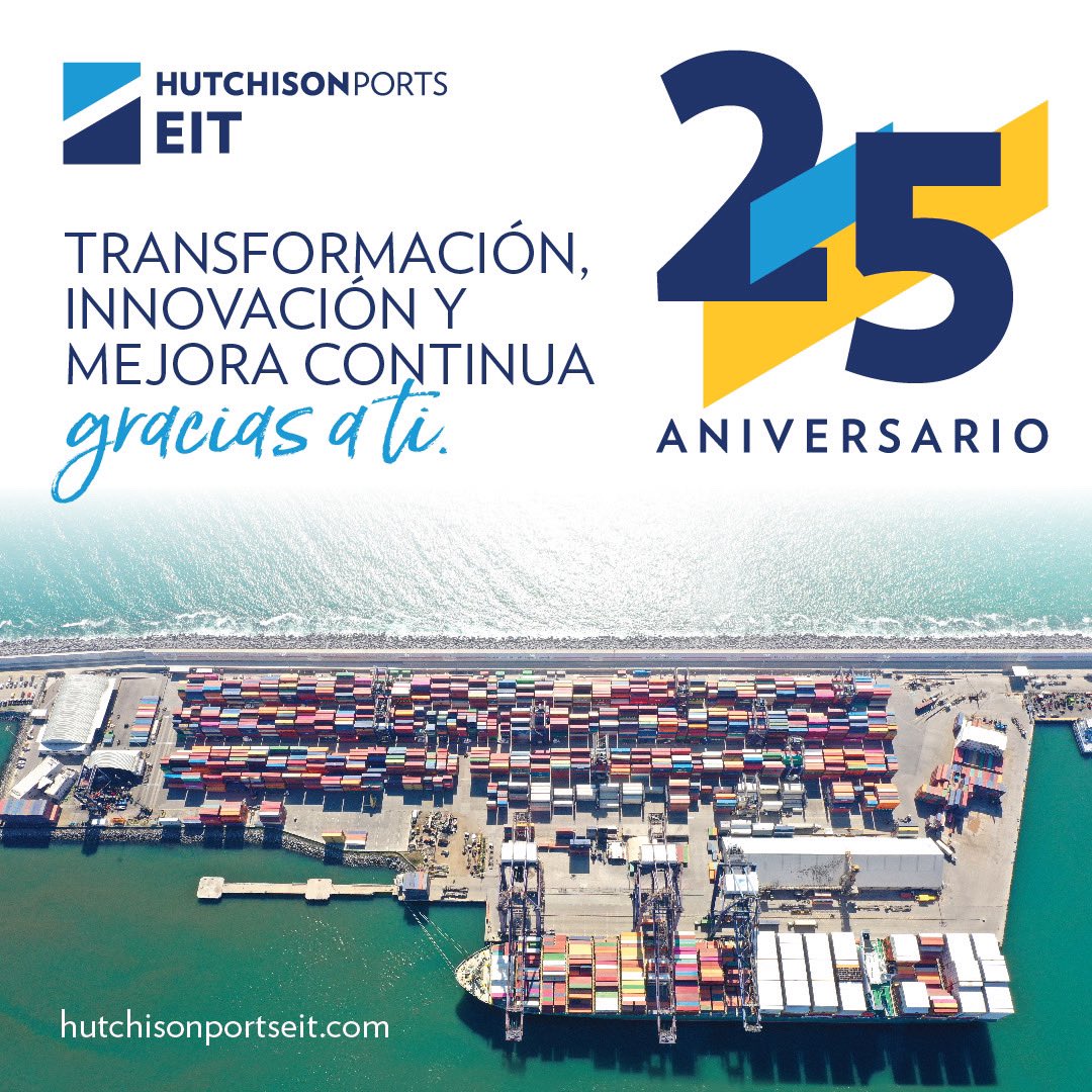 AMTIMexico's tweet photo. 25 aniversario #HutchisonPortsEIT transformando, innovando y mejorando continuamente. 
🚢
#Thinkintermodal https://t.co/8j7rgi3uhR