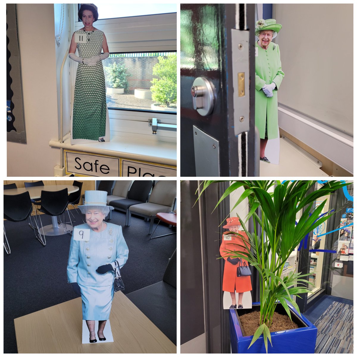 MissWilson9's tweet photo. It's getting very hard to hide our queens 😆 there's lots of children lurking with their eyes peeled 👀👀 #QueensQuest #PlatinumJubilee @CravenwoodPAcad https://t.co/5Q44dwWIXl