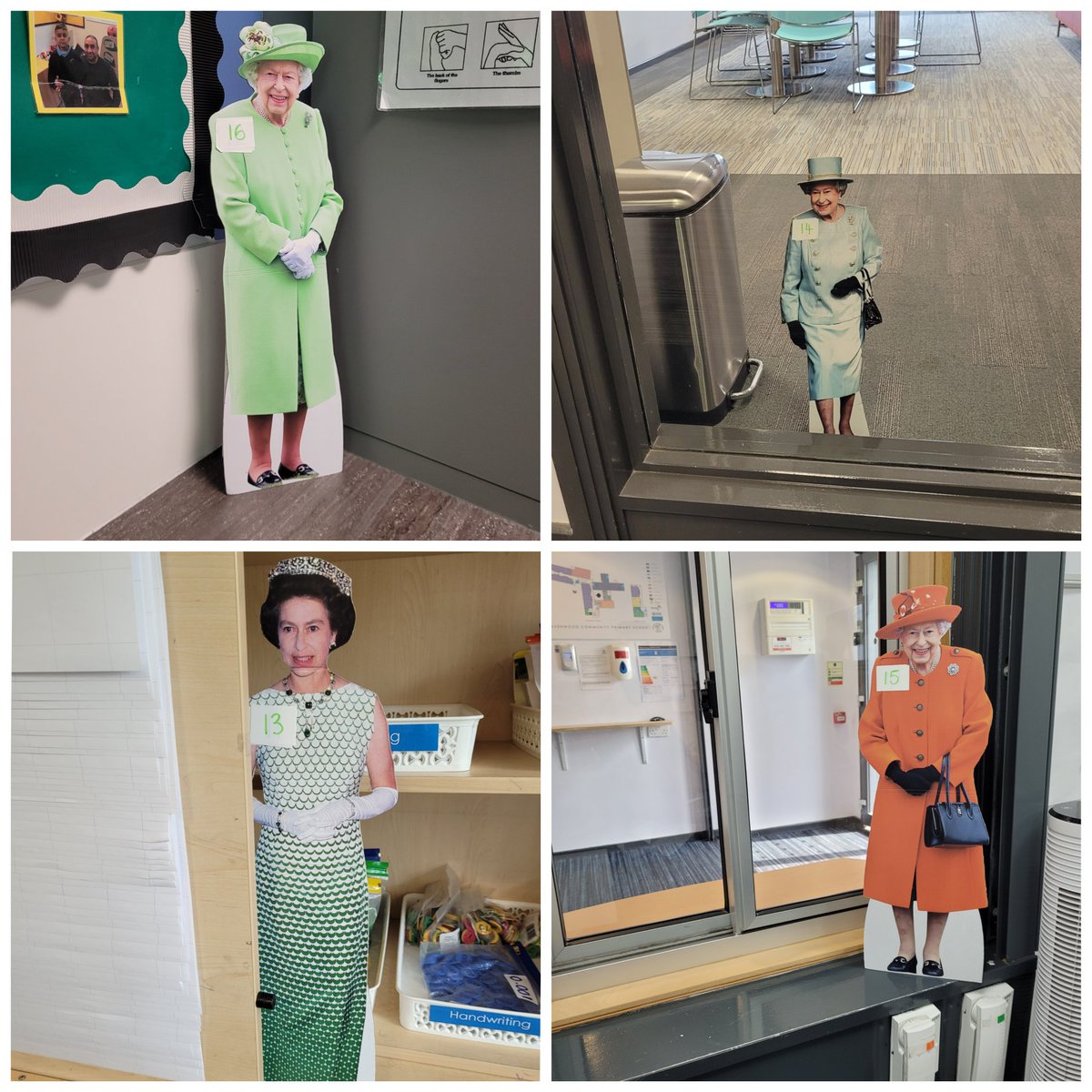 MissWilson9's tweet photo. It's getting very hard to hide our queens 😆 there's lots of children lurking with their eyes peeled 👀👀 #QueensQuest #PlatinumJubilee @CravenwoodPAcad https://t.co/5Q44dwWIXl
