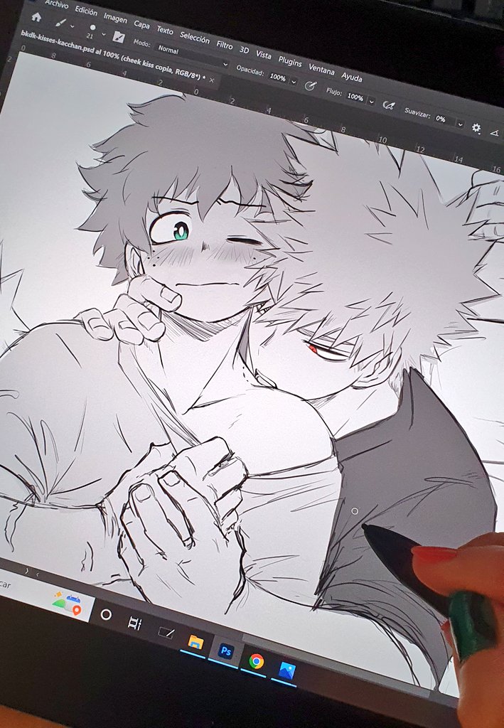 A little preview of the Kacchan's kisses doodles 🙈 I will try to finish all of them for this Thursday 💚🧡 I hope 