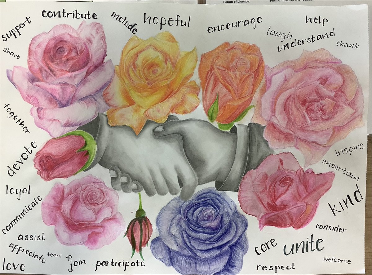 ddletb's tweet photo. 2nd place in our #ddletbethos #Etbethos competition goes to Sarah Corey, 2nd year @CastleknockCC who created hand drawn art on our 5 Core Values.#ddletb #ETBStrongertogether #ethos #ethosinaction #multidenominational #inclusive #care #community #respect #excellenceineduaction https://t.co/Vib6qbEmkT