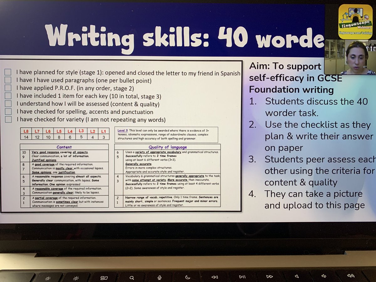CristaHazell's tweet photo. The wonderful @TeacheryDiaz getting a lot of love from @ProfesoraBravo in tonight’s @linguascope webinar #20keys #mfltwitterati #mflchat #langchat #langtwt #linguascopewebinars https://t.co/d6oXap9bq2