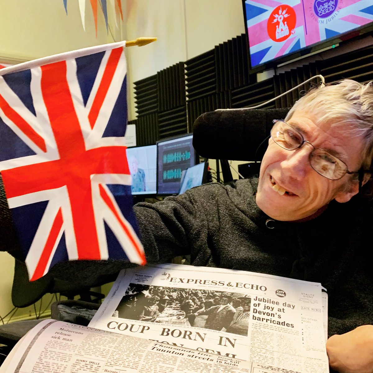 Kevin has been busy today working with other Activity Hub members researching and recording a special edition of the podcast series DASH - looking at Queen Elizabeth II and her time in the city of Exeter. The podcast will be released over the Jubilee Weekend.