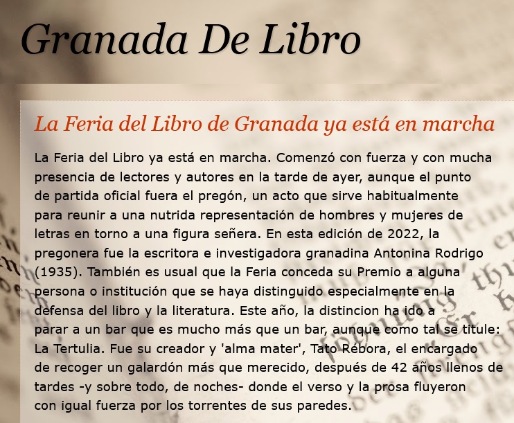 GranadaDeLibro's tweet photo. La Feria del Libro de Granada ya está en marcha https://t.co/n6GQUorbxH https://t.co/t2p3jFNPSz