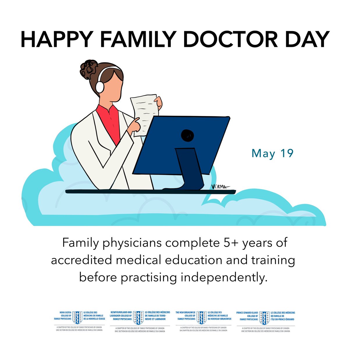 CFPCNL's tweet photo. We’re celebrating Family Doctor Day on May 19th. Show your support by thanking family docs for all their hard work throughout the pandemic.
#ThankYouFamilyDocs #NLstrong #NLfamilydoctorsROCK #AlwaysThere2Care #WFDD2022 https://t.co/gTIsMs7QEX