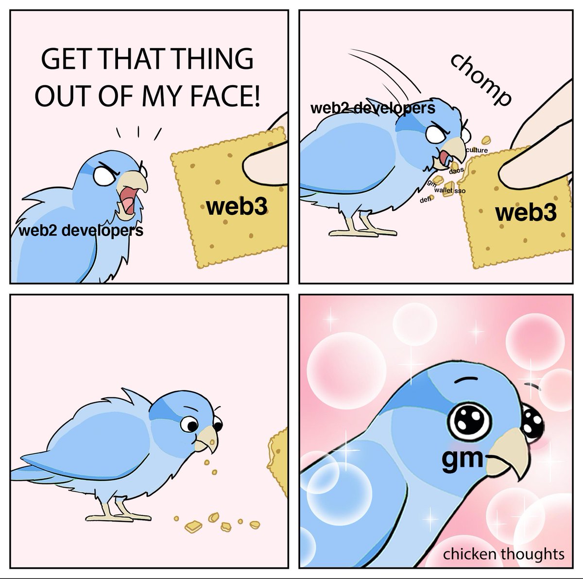 yogtalks's tweet photo. 🤣🤣🤣  #Web3 #Blockchain #Crypto #ChickenThoughts https://t.co/zo4OBN2JMz