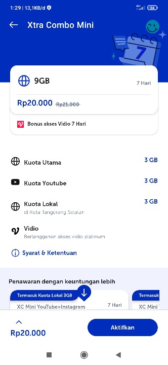 jay_hermawan's tweet photo. @myXLCare tolong dibantu saya sudah daftar paket xtra combo mini...tetapi tidak dapat bonus Vidio platinum 7 hari yaa...Tks https://t.co/MBIzW83N54