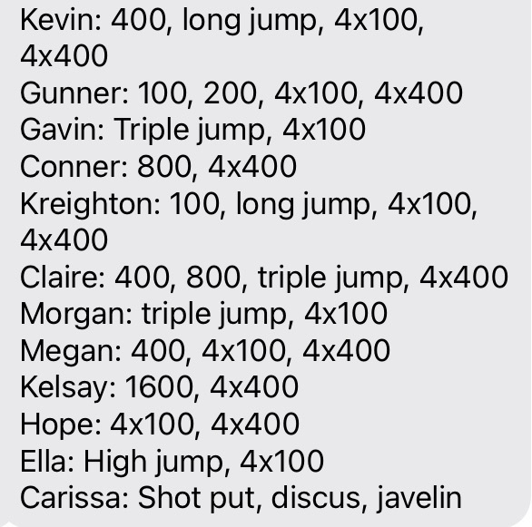 Good luck to our Track and Field athletes as the compete Thursday at Regionals in Washington. Come on out and support the kids as they compete for a chance to go to state!