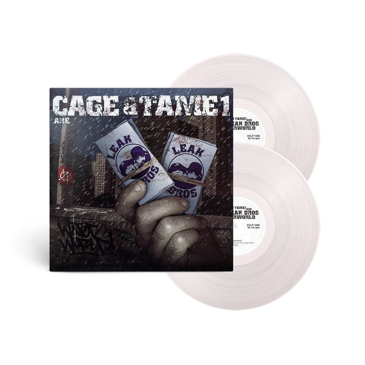 tuffkongrecords's tweet photo. @Cagewm &amp; @REALLYTAME1 = LEAK BROS “WATERWORLD” Pre-orders FRIDAY MAY 20th  11AM EST/5PM CET • Ltd ed of 300 numbered copies: 50 black w/ OBI, 100 purple/black, 150 ultraclear. Standard black vinyl also available. Courtesy of  Easterne Conference Records @DjMightyMi https://t.co/KLSbLEKJoH