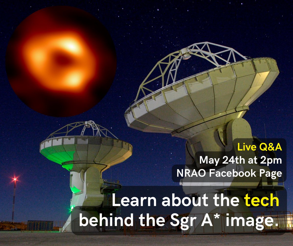 SEND US YOUR QUESTIONS ❓ What do you want to know about the technology involved in imaging Sgr A*? Reply to this post or send them to alma-pr@nrao.edu. Next week we'll answer in a live Q&amp;A with some of the scientists and researchers behind the new #SgrA* image! 🌀