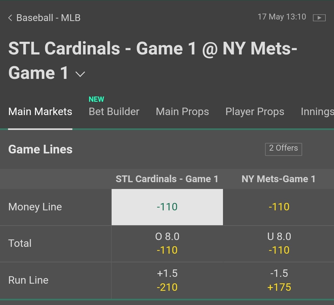 BASADOPICKS's tweet photo. Cardinals ML (-110) 1u ⭐
Game 1 🚨

We have one more play for tonight.
 Drop your ❤ if tailing.

#GamblingTwitter #FreePick #MLB https://t.co/Ca7Gppqroi