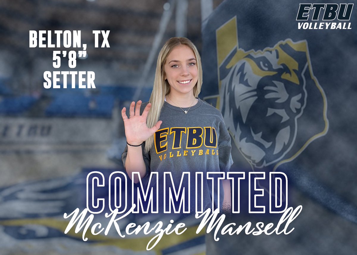 ETBU_Volleyball's tweet photo. Please join us in welcoming @MansellMckenzie to our ETBU family!! We are so excited for her to be on campus in the fall! π #YEAHBLUE https://t.co/ttq4BQo0ru