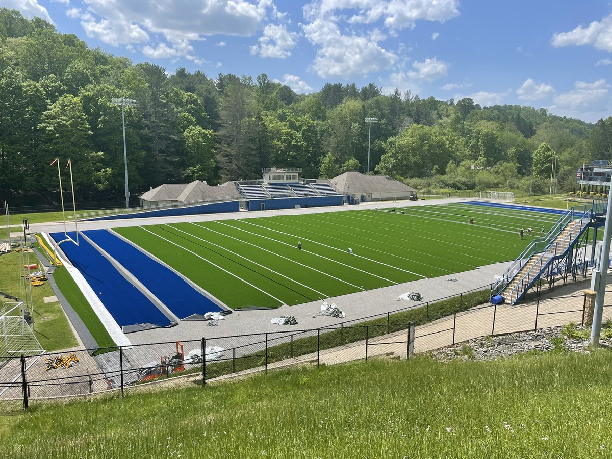 ABFootball's tweet photo. #TurfUpdate Looking a little greener today. @ABFootball #TakeTheMountain https://t.co/gEQT9gU3Mn