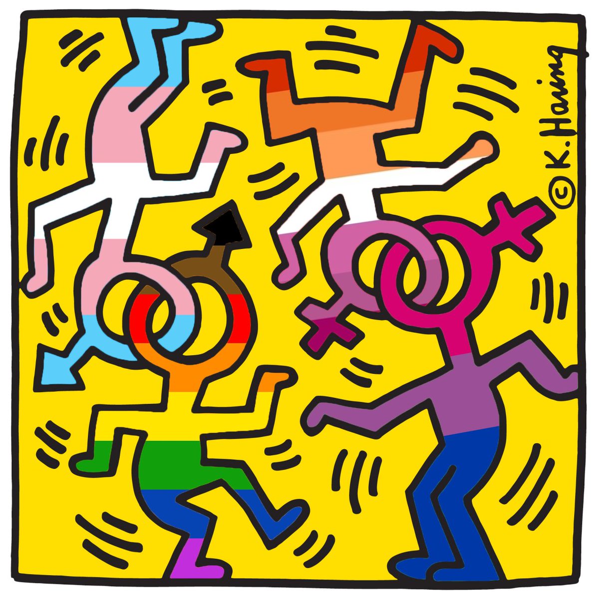 robear54's tweet photo. 17 mai, Journée internationale contre l'homophobie et la transphobie.

Illustration de Keith Haring (USA, 1958-1990) The Heritage of Pride. 
#Art #Artcontemporain #LGBTQ #Homophonie #Transphobie https://t.co/MzqvbaVm0X