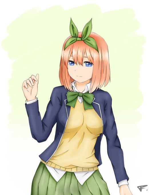 猫タシさんがTwitterに投稿した中野四葉(五等分の花嫁)のイラスト。