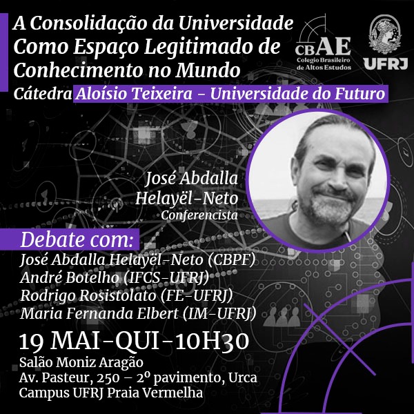 bibliotecaippur's tweet photo. Na próxima quinta-feira (19/5), às 10h30, 

Promovido pelo Colégio Brasileiro de Altos Estudos (CBAE)

#UFRJ #CBAE #cátedrasCBAE #EstudosAvançados https://t.co/yU6kehYO4Z