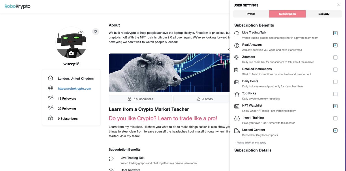 robokryptonft's tweet image. Setting up your subscription based program for all your  subscribers is as easy as 1,2,3. We've brought a whole new meaning to the word simplicity. #rt #mentor #cryptomentor #learnhowtoNFT #learnhowtotrade #learncrypto #makemoney #showcaseyourskills #helppeopleachieve