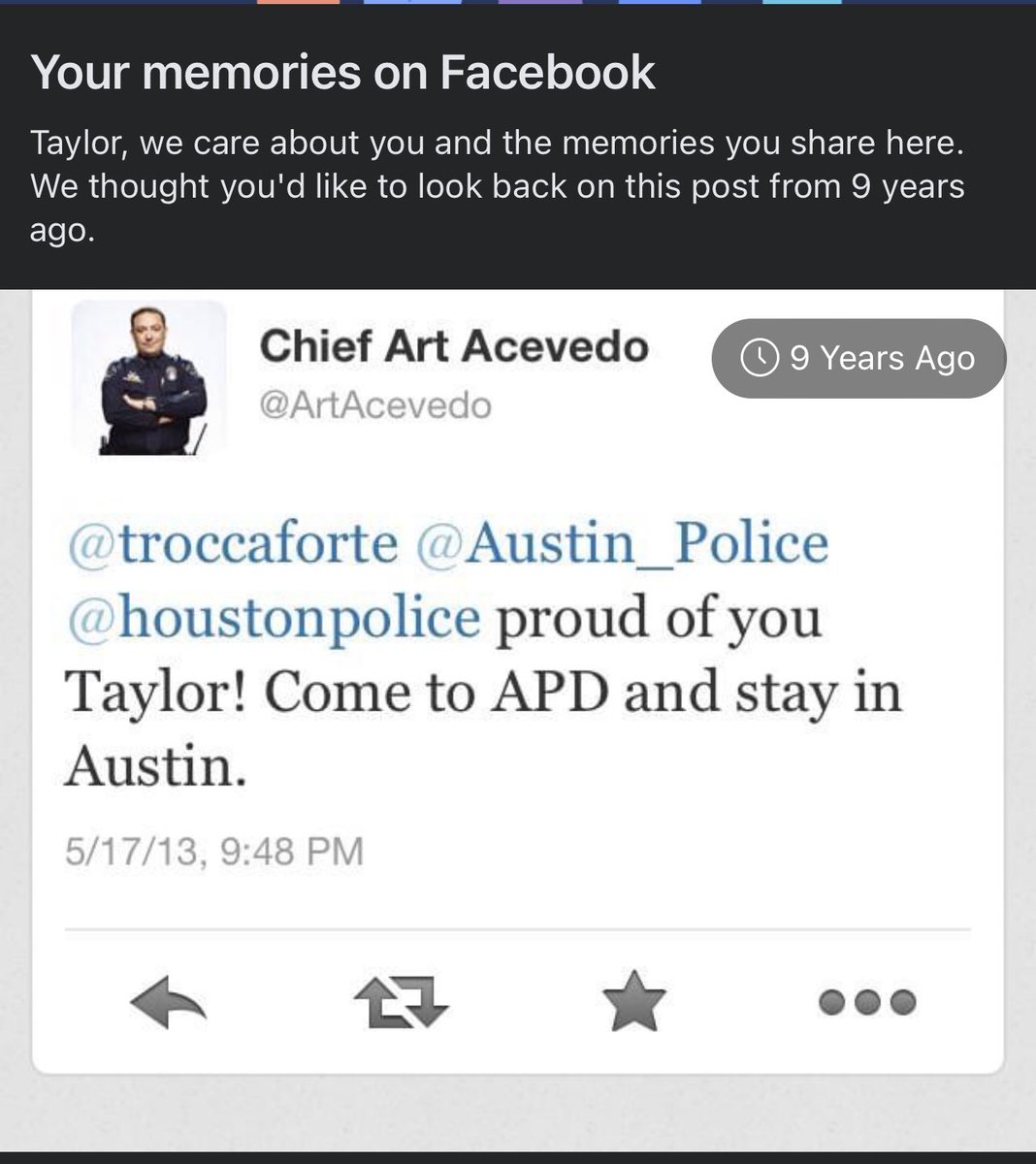 Taylorocca's tweet photo. @ArtAcevedo  time flies! https://t.co/S37zSk9Osg