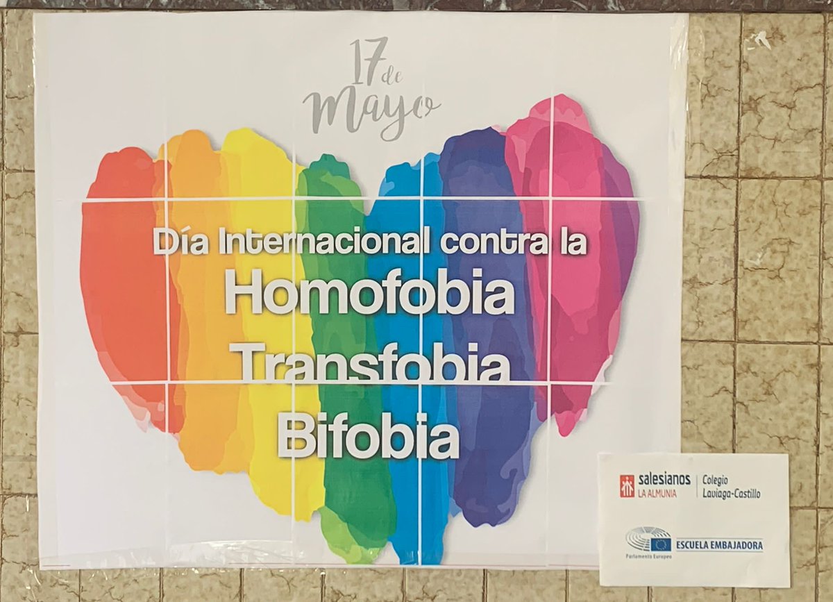 17 de mayo, Día Internacional contra la Homofobia, Transfobia y Bifobia.
#escuelasembajadoras
#NosMueveLaEsperanza
#DiaInternacionalContraLaHomofobia
