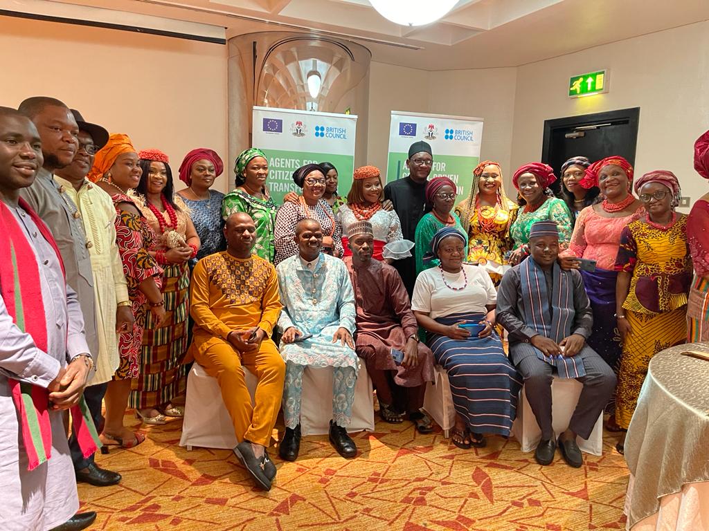 AdvocacyCentre's tweet photo. HAPPENING NOW: European Union-British Council's Agents for Citizen-Driven Transformation (EU-ACT PROGRAM) organizes a Cultural Evening and Diner Party for its Partners from Rivers and Plateau States in Lagos @civicactionng
#ACTCSOsReflect
#CivicActionNG
#ACTPlateauRiversReflect https://t.co/xf2iYMLXsf