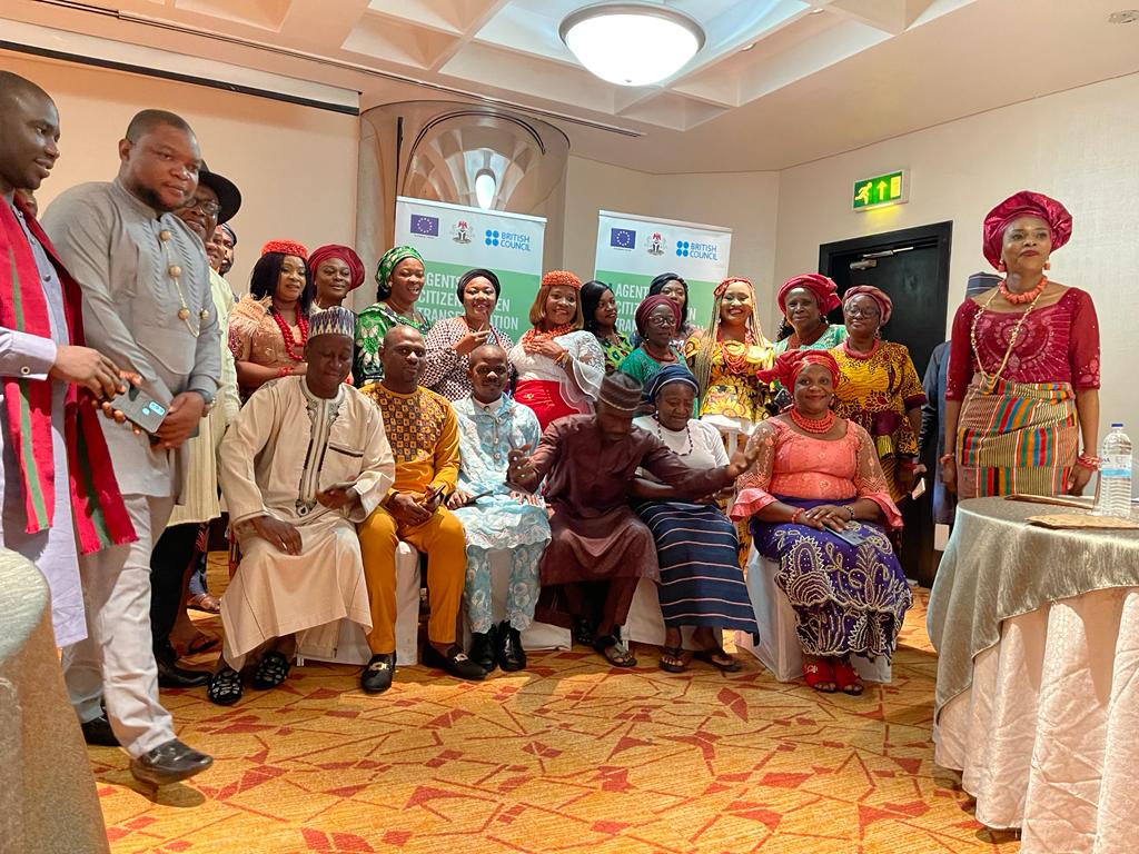 AdvocacyCentre's tweet photo. HAPPENING NOW: European Union-British Council's Agents for Citizen-Driven Transformation (EU-ACT PROGRAM) organizes a Cultural Evening and Diner Party for its Partners from Rivers and Plateau States in Lagos @civicactionng
#ACTCSOsReflect
#CivicActionNG
#ACTPlateauRiversReflect https://t.co/xf2iYMLXsf