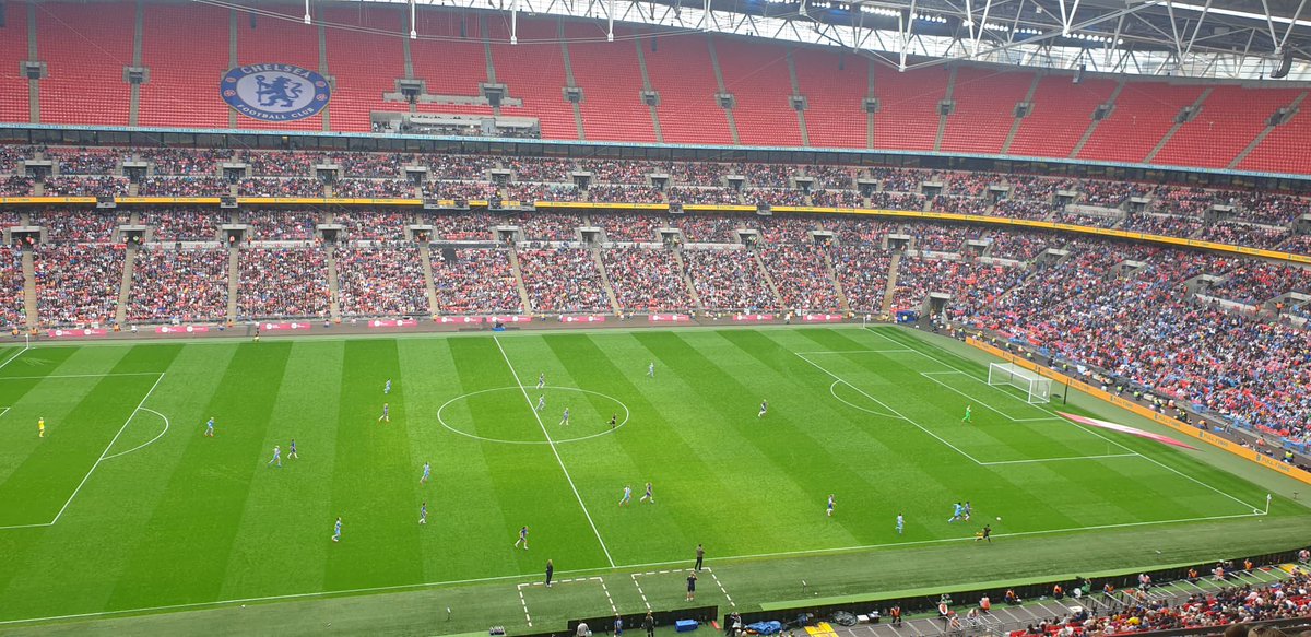 GlebeWildcats's tweet photo. A few of our Lionesses were there today. Great photo from their manager Sean. So great to see, record crowd for a Womens FA cup final. 

#CHEMCI #WomensFACup @glebefootball https://t.co/UnvZth91W5