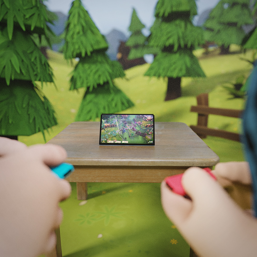 🎮 Whether you’re on the same sofa or miles apart, you can join axes and get to work: #Lumberhill supports both local and online co-op! Play Lumberhill on #NintendoSwitch together. 

#BeLumberjack | #IndieGames | #PartyGames