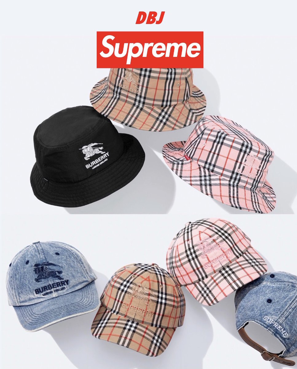 帽子 BURBERRY Supreme Crusher Hat 2022SS Supreme Burberry Crusher (SS22) - $98