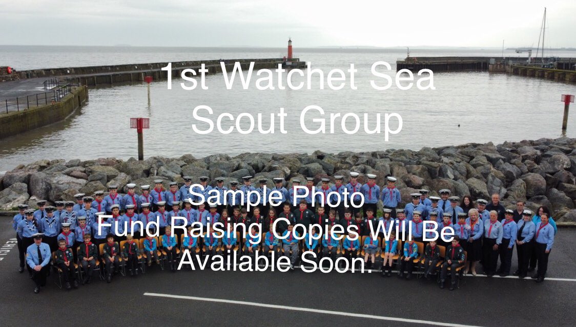 Watchetscouts's tweet photo. This evening 93 members of our #Watchet @scouts #RNSeaScout Group assembled for a photo as a memory of this #PlatinumJubilee year. Unfortunately not all group members could make it but a fantastic effort in between the rain ! . @MoorsAndCoastal @SomersetScouts https://t.co/2EjYVpOGhS