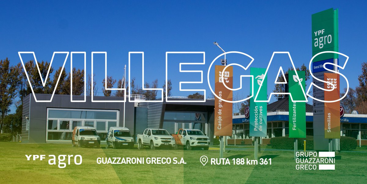 GuazzaroniGreco's tweet photo. Acompañamos y potenciamos el crecimiento del campo argentino, desde nuestra base YPF Agro Gral. Villegas en Ruta 188 km 361.

#SomosYPFagro #GrupoGuazzaroniGreco #gralvillegas #Ameghino #SiempreEnMovimiento #gasoil #YPF #Lubricantes #Semillas #trigo #Maiz #Fertilizantes https://t.co/XcXgp6Ivan