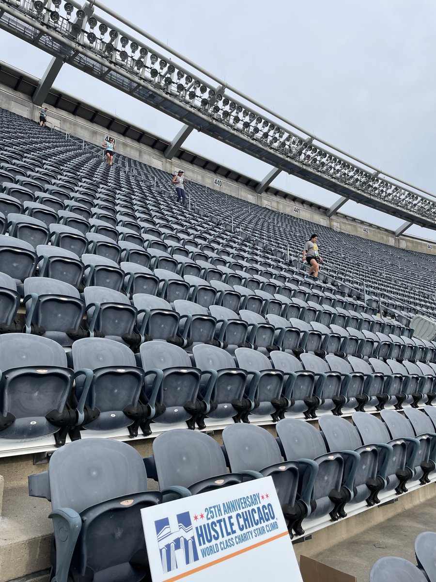 JPatelMD's tweet photo. #HustlingWildcats supporting #RespHealth at Soldier Field. 25th Anniversary! @LurieCancer thoracic oncology climbing for better outcomes from #LungCancer. One step at a time, we're making big strides. #LCSM https://t.co/IGCIPvetXJ