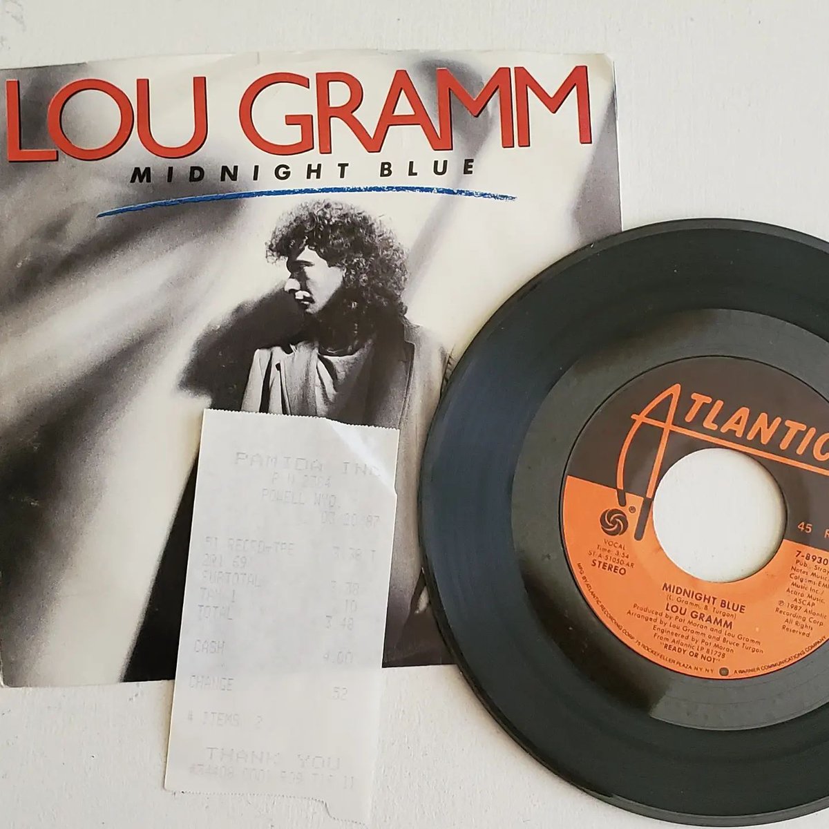 RD80s's tweet image. Another fun discovery. Found an original receipt for this #LouGramm Midnight Blue #45record single. Poison paid $1.69 on March 20, 1987 in Powell, WY. #80s #80smusic #vinylrecords 
instagram.com/p/Cdl4Lv9O2x4/