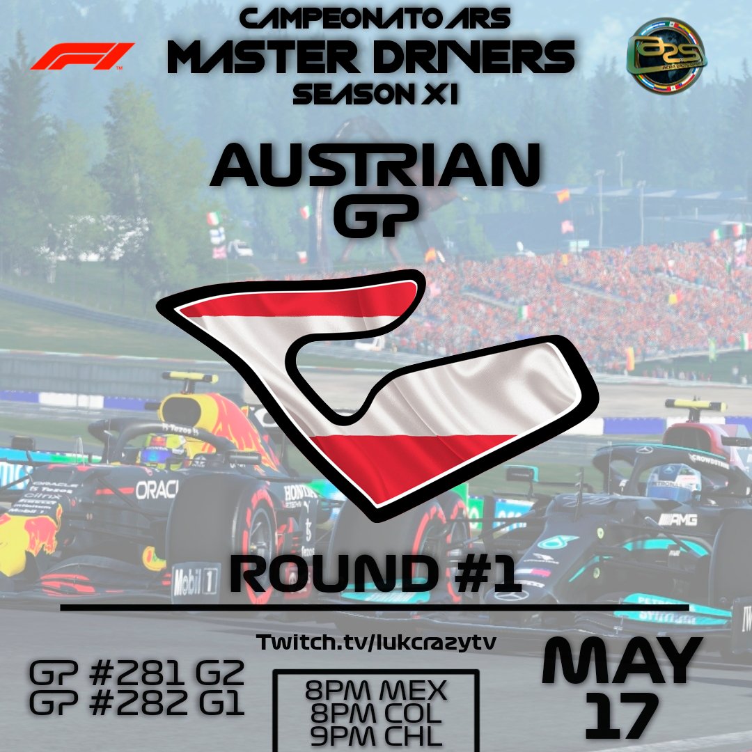 AeraRacing's tweet photo. PRIMERA RONDA 🔥:

¡Ajusta tu cinturón de seguridad y prepárate para vivir las mejores carreras de latinoamérica en Austria! 🏎️🇦🇹

Martes: War Kingdom
Grupo I &amp; II

Recuerda sintonizar nuestras transmisiones desde las:
8pm🇲🇽, 8pm🇨🇴 y 9pm🇨🇱.

#Aeraracingesports #ars #f1 #F12021 https://t.co/PS3ZawDl6x