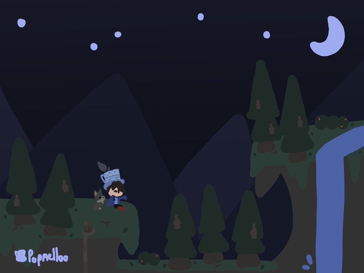 Popmelloo's tweet photo. So after I spent a bit more time doodling, I was able to get the project done! I decided to go for a relatively doodle-like style to fit what I plan to use this artwork for. Feel free to let me know what you think! https://t.co/dSwPDzJ4gl