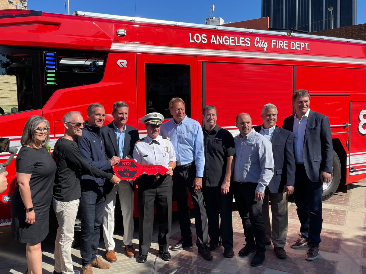 We are proud to be a part of a very historic day in Hollywood! Congratulations <a href="/LAFD/">LAFD 🔥</a> on taking delivery of the first all electric fire engine in North America! The first Rosenbauer RTX on the continent will serve LAFD Station 82.