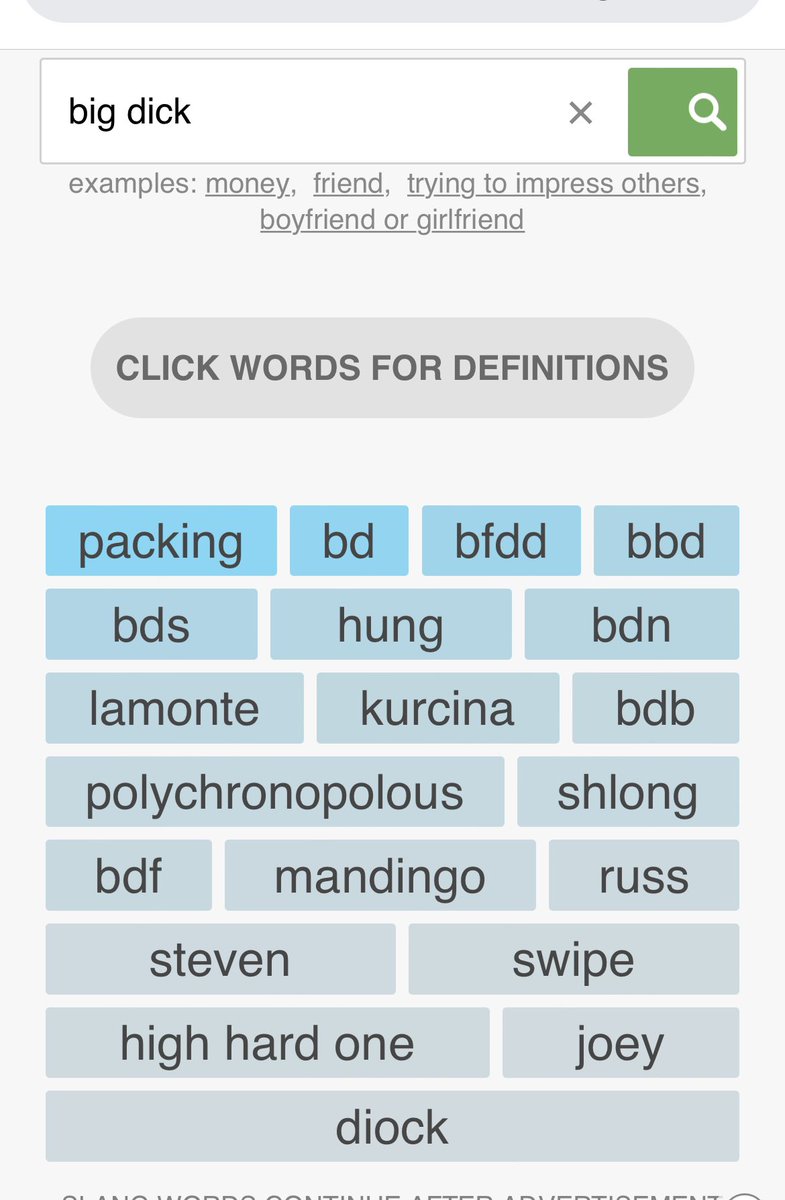 TheJimSteele's tweet photo. @nikki_twisted That time you were searching for innocent animation characters to lip sync a TikTok and mistakenly googled โslang for dickโ and instantly came across all these terrific synonyms. #EuphemismSunday #highhardone #mandingo โฆ #BBD take your pick ๐๐คฃ https://t.co/ghx7AVvHi6 https://t.co/3vmQmhLbMe