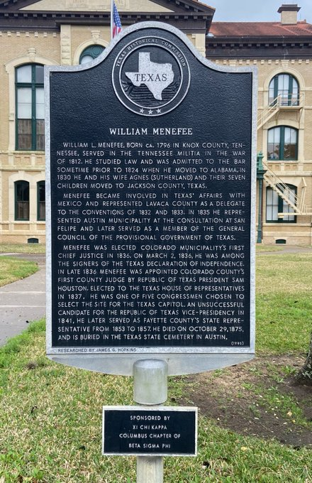 TexHistMarkers's tweet photo. William Menefee
Columbus, Colorado County, Texas
Location: 29.7063753, -96.5399028
Read More:  https://t.co/h1Gh020L1B
#Texas #History #TexasHistory #Columbus #ColoradoCounty https://t.co/rM2H0D9X8U