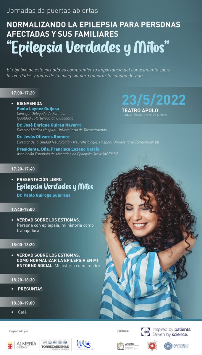 quirogasubirana's tweet photo. Un año más nos reunimos en Almería para dar visibilidad, conocer y hacer conocer la epilepsia, verdades y mitos … Lunes 23 de mayo a las 17:00, entradas libres hasta completar aforo. #conocimiento #epilepsia #verdad #mitos
#https://lnkd.in/esFWwjDd #facebook https://t.co/vs6WUX4ZzM