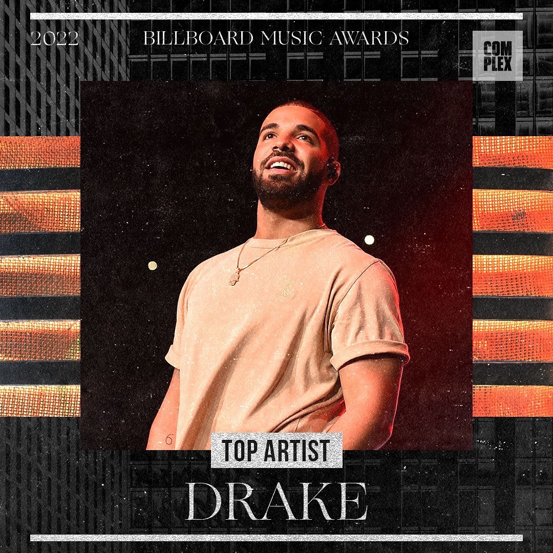 ComplexMusic's tweet photo. Drake breaks the record for most Top Artist wins in #BBMAs HISTORY 🏆 https://t.co/n2aVb31cpa