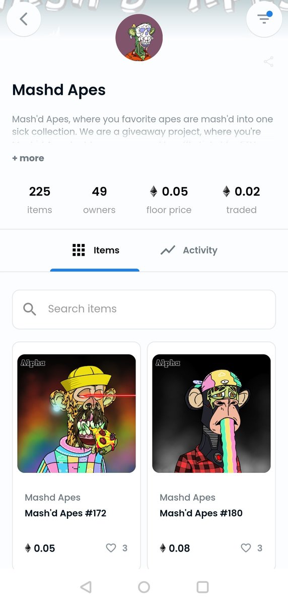 MashdApes's tweet photo. 🎉 We have officially made our first secondary sale 🎉
Free mint with huge perks and a floor price of .05 eth🔥
If you're still searching for the next big thing 👀 this is your sign.
Join the discord and enjoy the ride 🚀
https://t.co/fVT1A7yzCO
#nfts #nftcommunity #mashd https://t.co/qvf6yG1lhS
