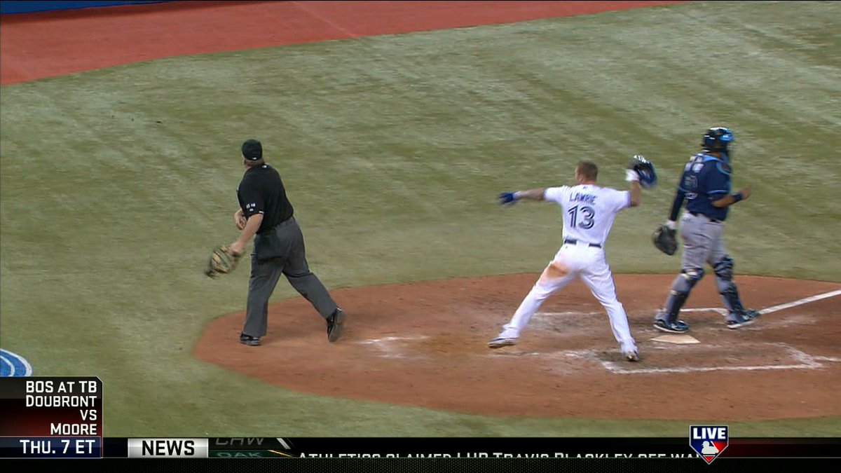 Brett Lawrie throws his helmet at the ump
