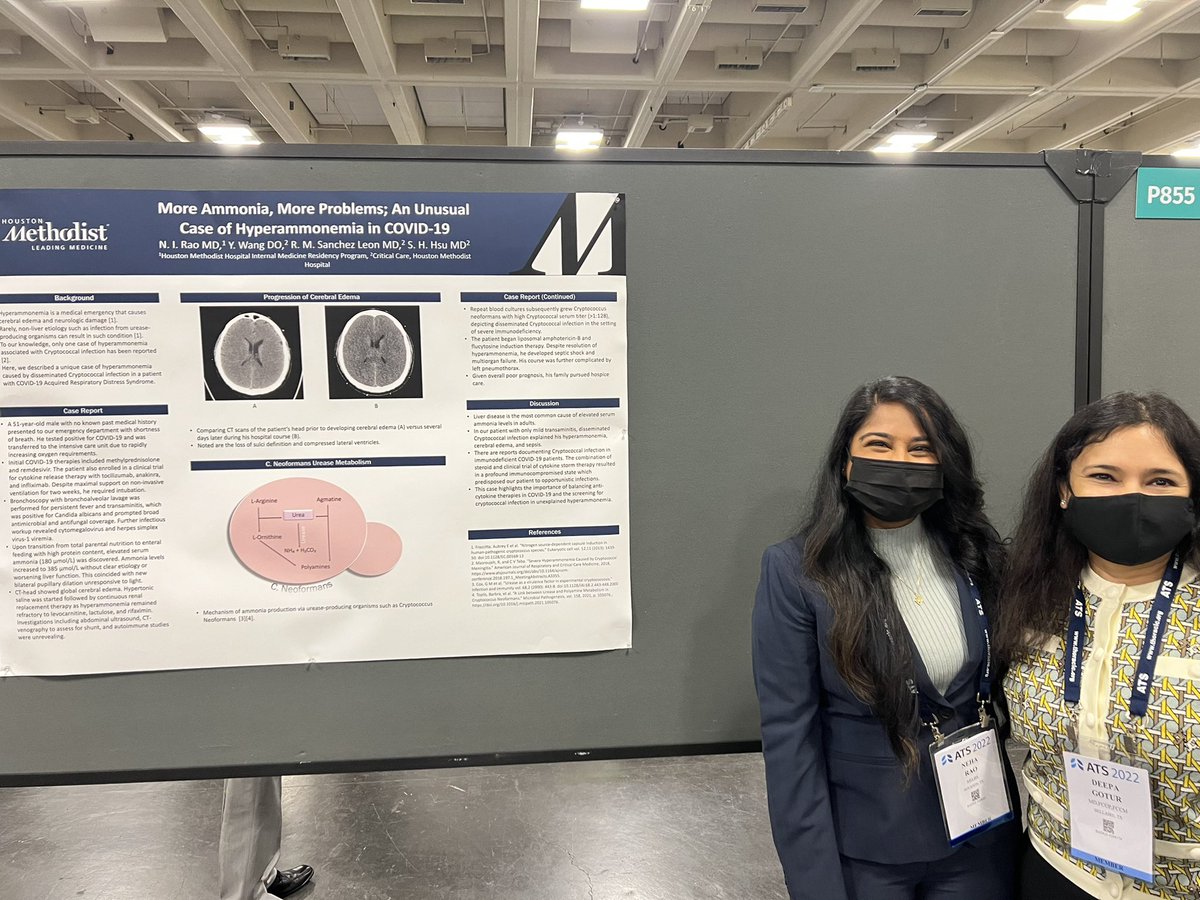 Neha Rao, MD (@neharaomd) on Twitter photo Presenting an unusual case of hyperammonemia in a patient with COVID-19 at #ATS2022 - grateful for amazing clinical faculty like <a href="/DeepaGotur/">Deepa Bangalore Gotur</a> who show their support! Presenting an unusual case of hyperammonemia in a patient with COVID-19 at #ATS2022 - grateful for amazing clinical faculty like <a href="/DeepaGotur/">Deepa Bangalore Gotur</a> who show their support!