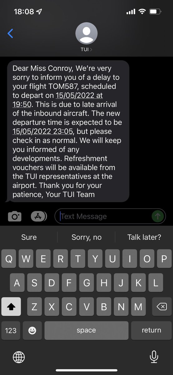 rachelconroy's tweet photo. No one in the airport seems to know about these vouchers. Not only have you forced us to the airport knowing our flight is well over three hours delayed. We’ve now been informed no food or refreshments on board. GET IT TOGETHER @TUIUK https://t.co/X1qPePMu5q