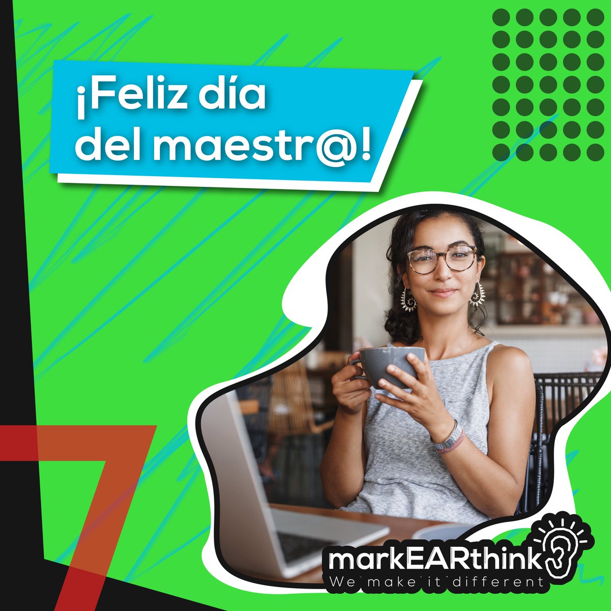 #DíaDelMaestro | ¡Hoy es un día muy especial! 🧑‍🏫🎊

Queremos felicitar a todas las maestras y maestros en su día, ya que es una de las profesiones más importantes de nuestra sociedad 🤩

#markEARthink #WeMakeItDifferent #AprendeMarketing #DíaDeLaMaestra