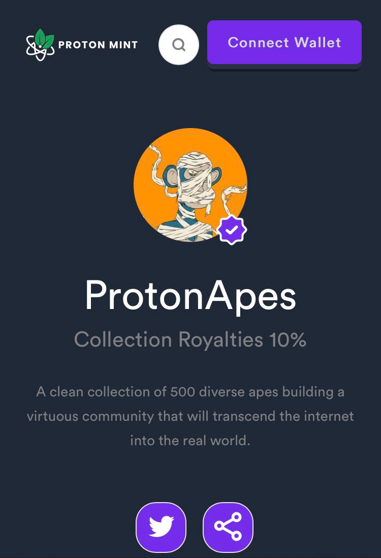 Proton_Apes's tweet photo. We are verified 🚀 @protonmint 
Apes Together Strong 🦾 
@MarshallHayner @durbot5000 
#BetterNFTs #XPR https://t.co/nzoextyI0L