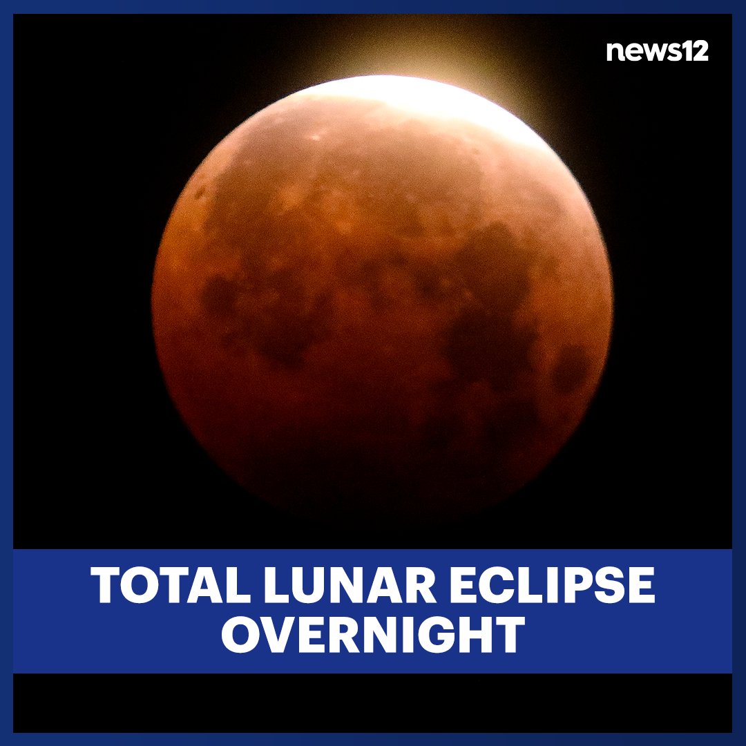 News12LI's tweet photo. LUNAR ECLIPSE: A total #lunareclipse will grace the night skies tonight, providing longer than usual thrills for stargazers across North and South America. https://t.co/3rgWMy06HW https://t.co/G0QujfdZuo