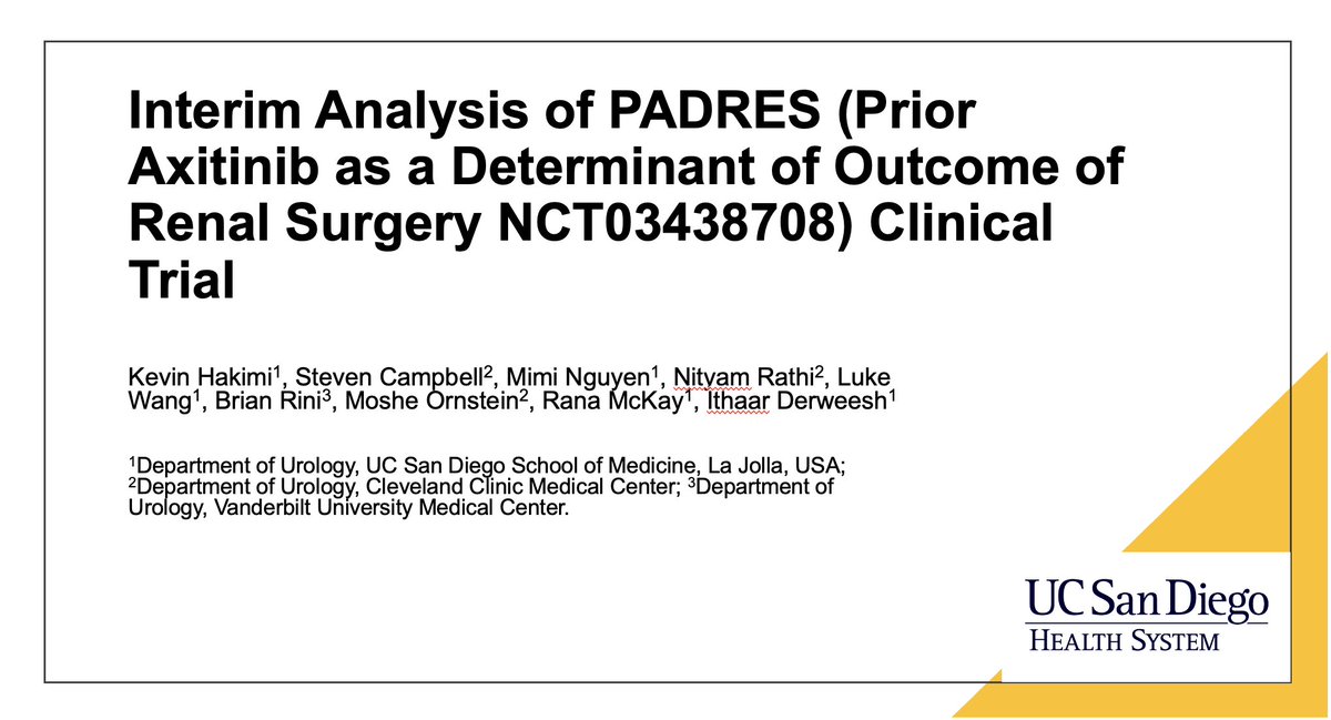 Results from our late-breaking podium presentation on the PADRES clinical trial 

⭐️Neoadjuvant therapy facilitates PN in cT1b-T3, RENAL≥10 patients with an eGFR&lt;60
⭐️Neoadjuvant therapy can effectively downsize and reduce tumor complexity 
⭐️Renal function adequately preserved